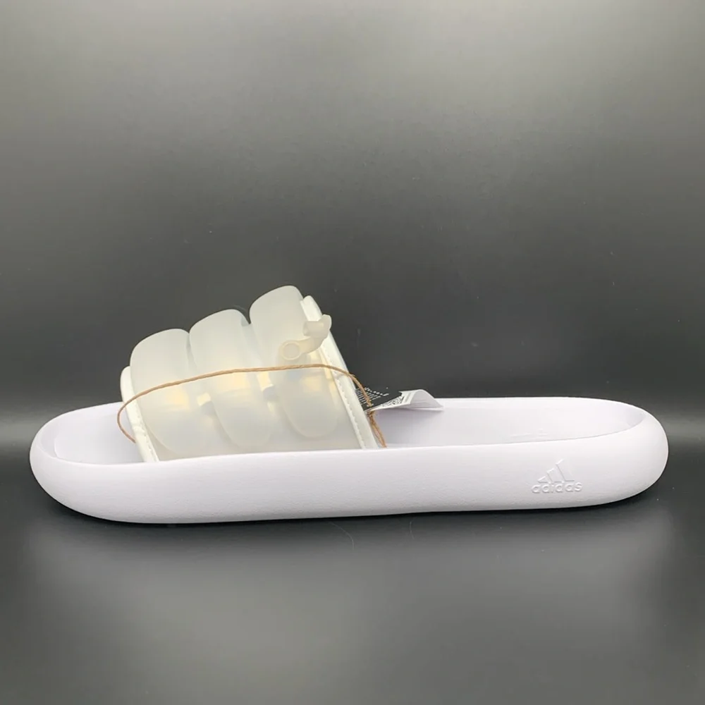 Adidas Adilette Zplaash White Slides Men's Sz 12 Women's Sz 13 NWT‎